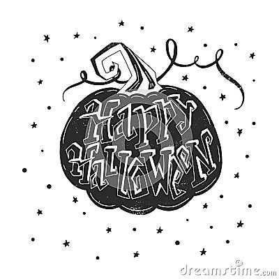 Halloween lettering poster Vector Illustration