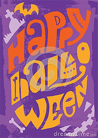 Halloween Linocut Vector Vector Illustration