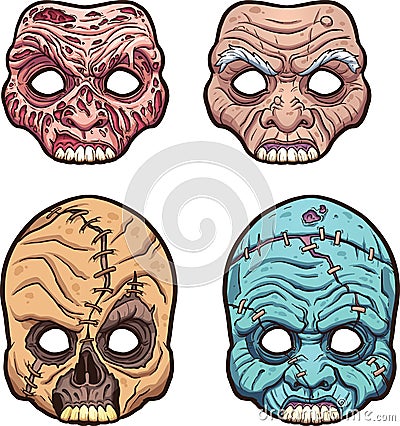 Halloween masks Vector Illustration