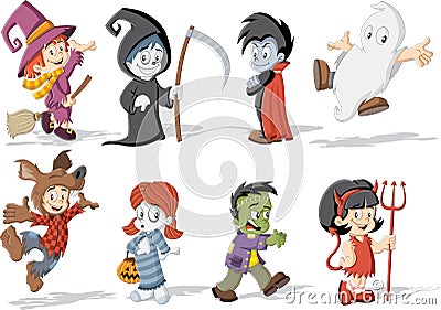 halloween monster characters Vector Illustration