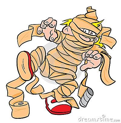 Halloween Mummy Costume Vector Illustration