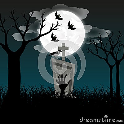 Halloween mystery night, when the dead is wake up. Stock Photo