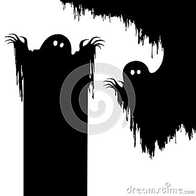 Halloween nightmare monster,Creepy ghost as background Vector Illustration