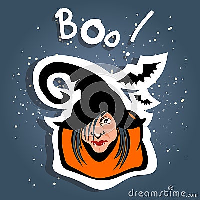 Halloween old hag Vector Illustration