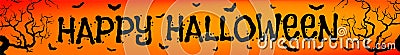 Halloween orange banner Vector Illustration