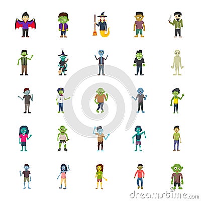 Halloween Characters Pack Stock Photo