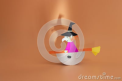 Halloween paper craft for kids Stock Photo