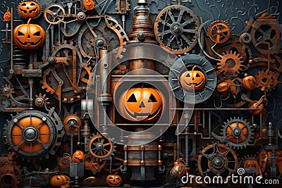 Halloween party background - Cobweb-covered Catacombs Stock Photo