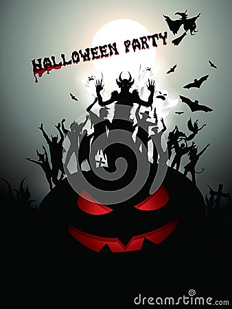 Halloween party background Vector Illustration