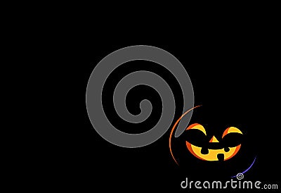 Halloween party background with happy pumpkin isolated on black texture,blank space for text,element template for.poster,brochures Vector Illustration