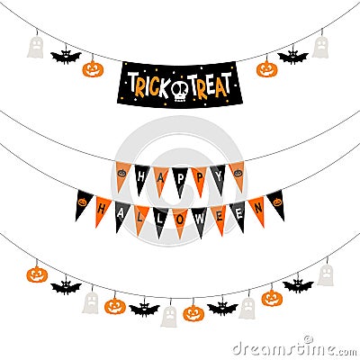 Halloween Party Banners Vector Illustration