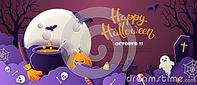 Halloween party flyer Vector Illustration