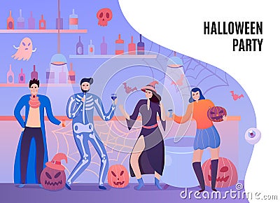 Halloween Party Illustration Vector Illustration