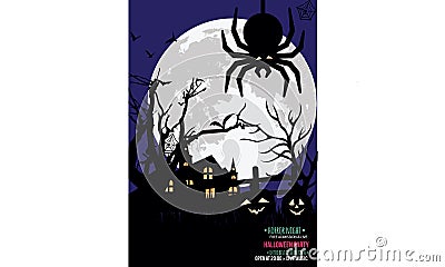 Halloween party invitation vector badge Vector Illustration