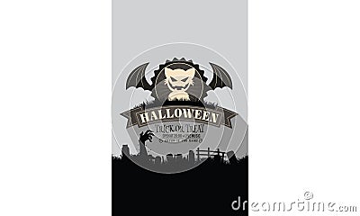 Halloween party invitation vector badge Vector Illustration