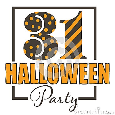 Halloween party 31 of october, celebration of autumn holiday Vector Illustration