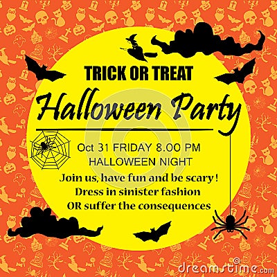 Halloween party poster background Vector Illustration