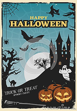 Halloween Party Poster Vector Illustration