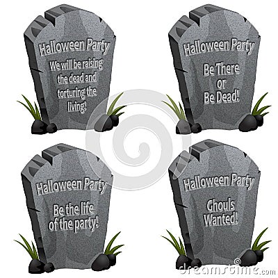 Halloween Party Tombstone Stock Photo