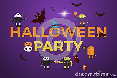 Halloween Party word design Vector Illustration