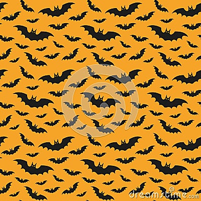 Halloween pattern with bats. Vector Illustration