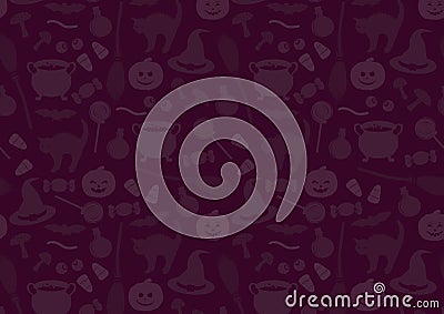Halloween pattern. Holiday related objects. Witches accessory set. Trick or treat wallpaper. Kids background Vector Illustration