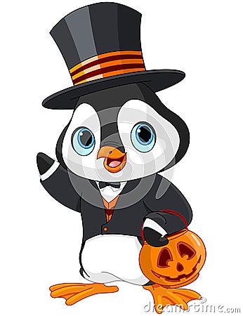 Halloween Penguin Vector Illustration