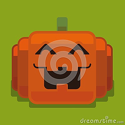 Halloween Pixel Pumpkin Vector Illustration