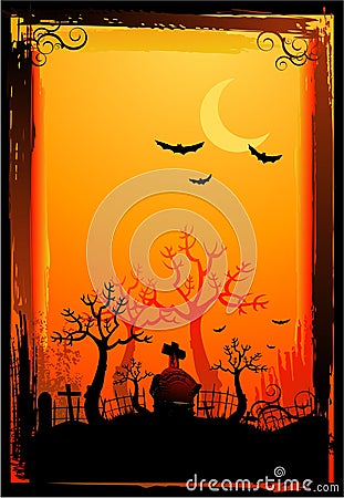 Halloween poster background Vector Illustration