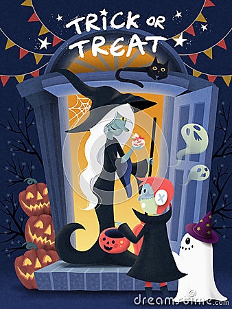 Halloween poster design Vector Illustration