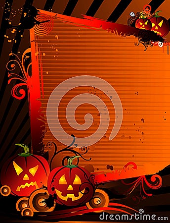 Halloween pumpkin banner Vector Illustration