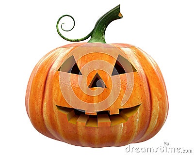 Halloween Pumpkin carving Jack-o-Lantern isolated Stock Photo