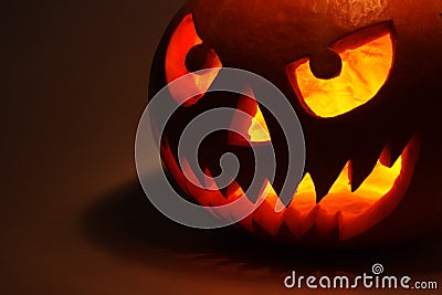 Halloween pumpkin in dark Stock Photo