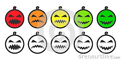 Halloween Pumpkin Emoji icons Vector Illustration