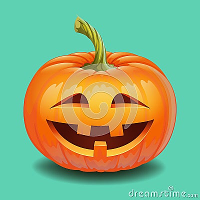 Halloween pumpkin face - crazy smile Jack o lantern Vector Illustration