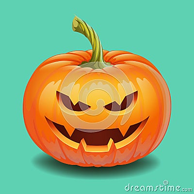 Halloween pumpkin face - Evil smile Jack o lantern Vector Illustration