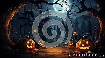 Halloween pumpkin with fire light fred jack Stock Photo