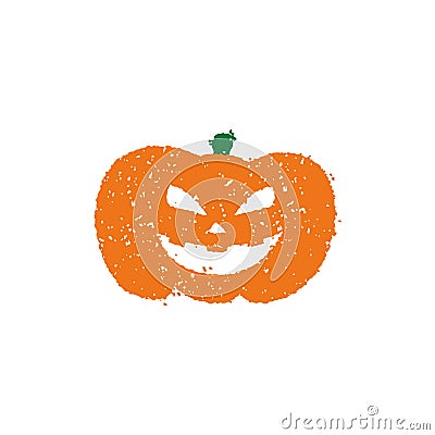 Halloween pumpkin head illustration /Stamp style Vector Illustration