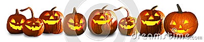 Halloween pumpkin head jack lanterns Stock Photo