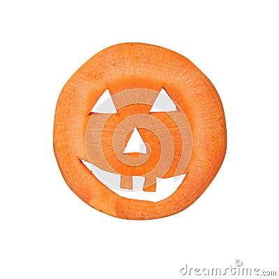 Halloween pumpkin made of carrot Stock Photo