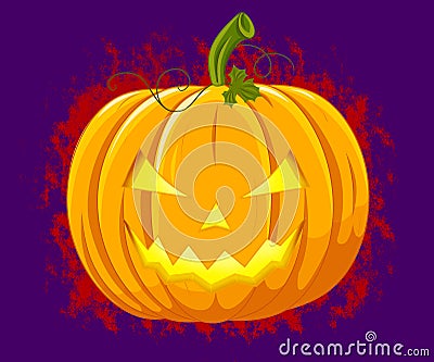 Halloween pumpkin on a purple background Stock Photo