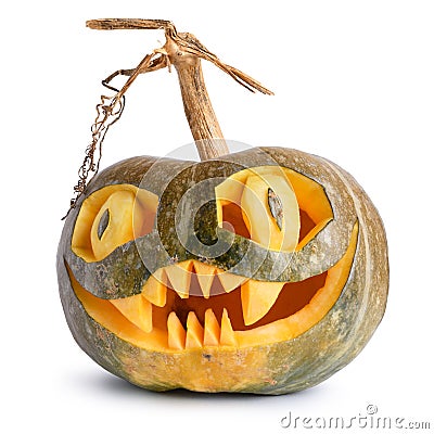 Halloween pumpkin scary carved isolated Stock Photo