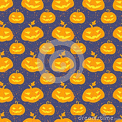 Halloween pumpkin seamless vector pattern Vector Illustration