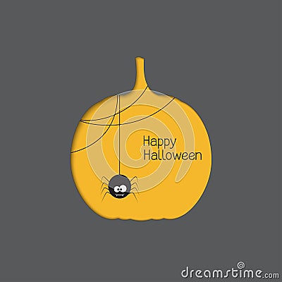 Halloween pumpkin and spider Vector Illustration