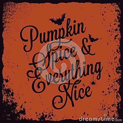 Halloween pumpkin vintage lettering background. Vector Illustration