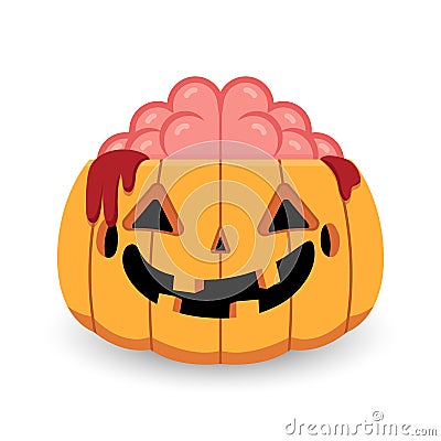Halloween pumpkin zombie Vector Illustration