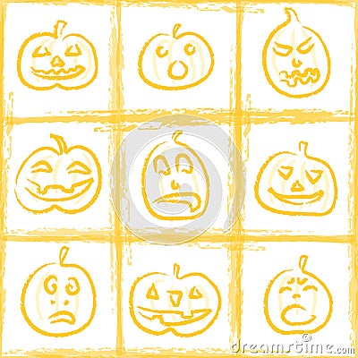 Halloween pumpkins Vector Illustration