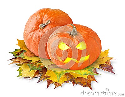 Halloween pumpkins Stock Photo