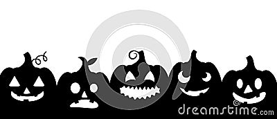 Halloween pumpkins banner Vector Illustration