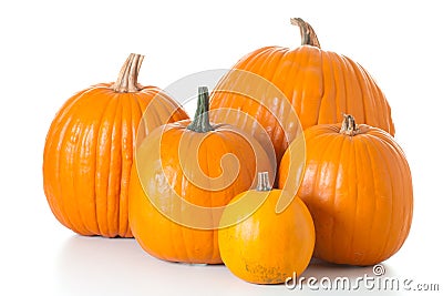 Halloween pumpkins isolated Stock Photo